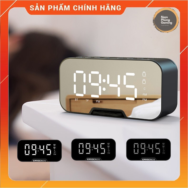 Loa bluetooth đồng hồ báo thức G10 Plus màn hình đèn led tráng gương hỗ trợ usb thẻ nhớ đài fm