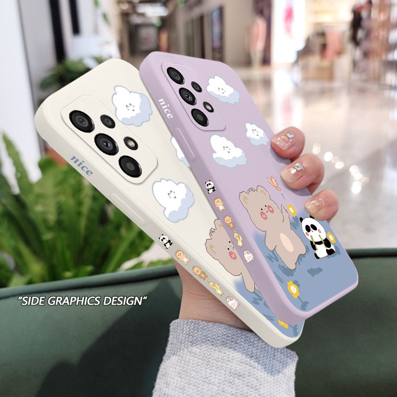 Ốp Điện Thoại Bằng Silicon Họa Tiết Gấu Trúc Dễ Thương Cho Samsung Galaxy A73 A53 A33 A23 5G