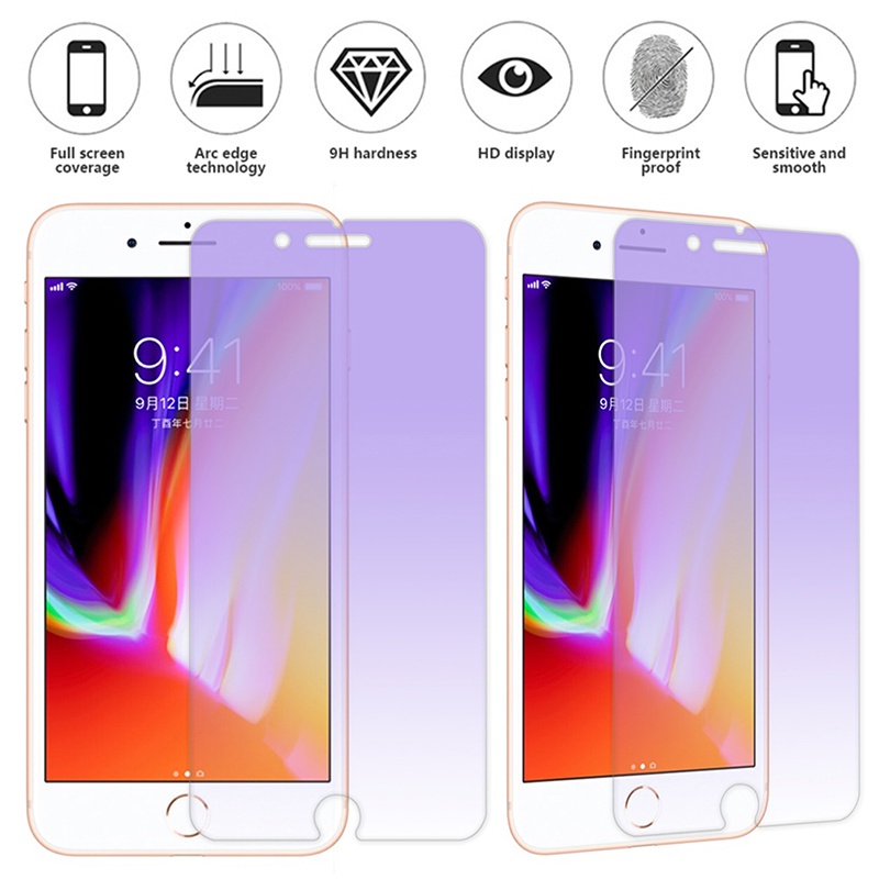 Kính cường lực chống vân tay + tia xanh + mồ hôi cho  For IPhone 15 14 13 12 Mini 11 Pro X Xs Max XR 6 6s 7 8 Plus