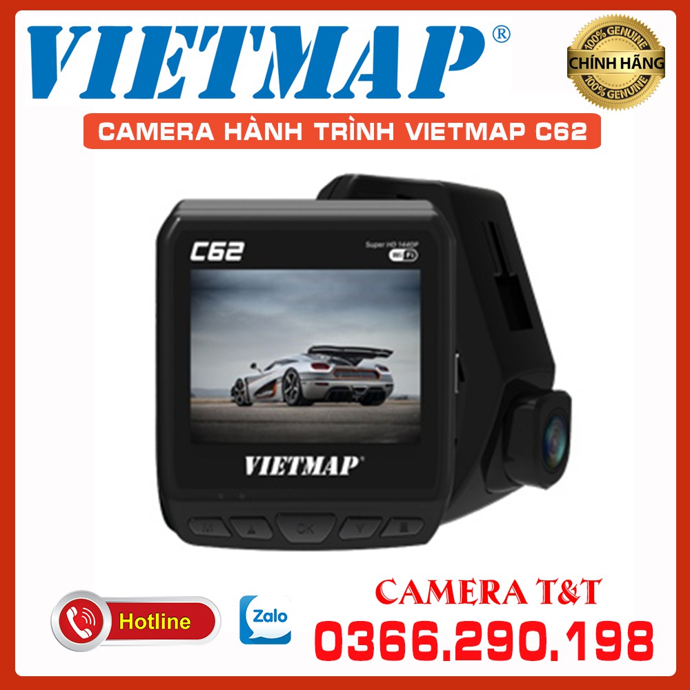 [TẶNG THẺ NHỚ 32G VIETMAP] CAMERA HÀNH TRÌNH VIETMAP C62 - GHI HÌNH NGƯỢC SÁNG - CẢNH BÁO TỐC ĐỘ - HÀNG CHÍNH HÃNG