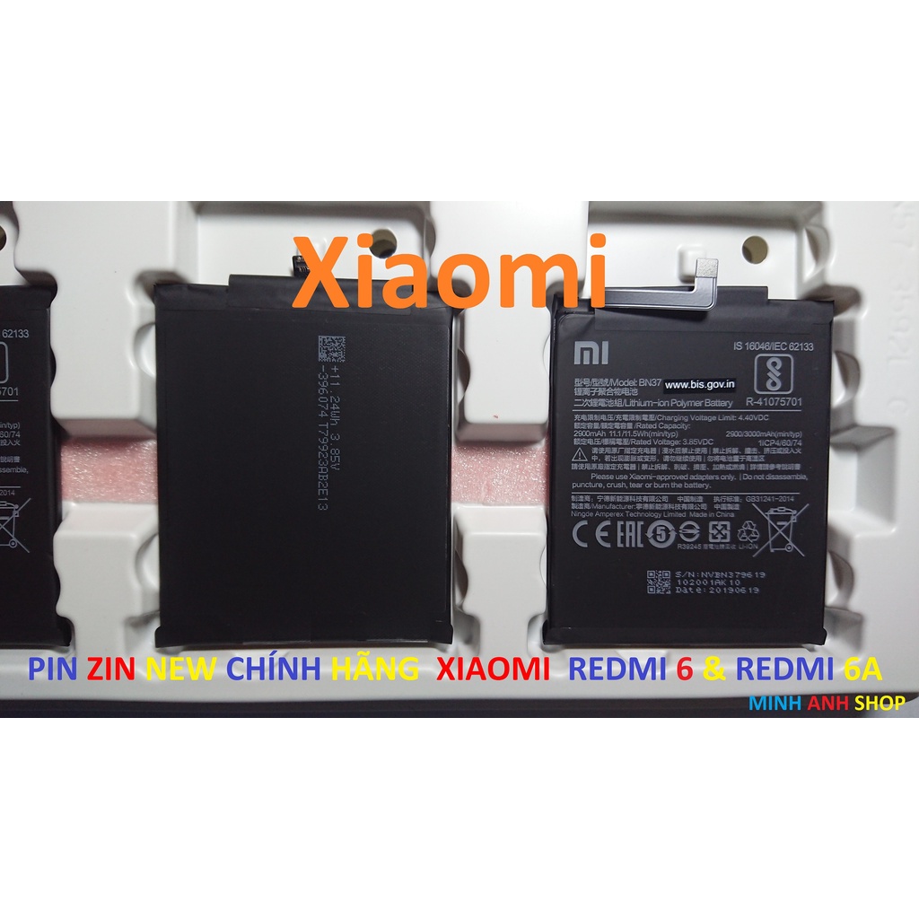PIN ZIN NEW CHÍNH HÃNG XIAOMI REDMI 6 & REDMI 6A-BN37