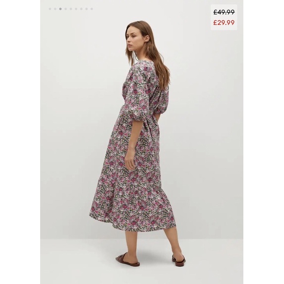 Váy hoa Mango auth midi