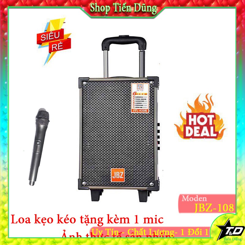 LOA KÉO KARAOKE JBZ NE108 tặng 1 micro dòng loa bass 20cm