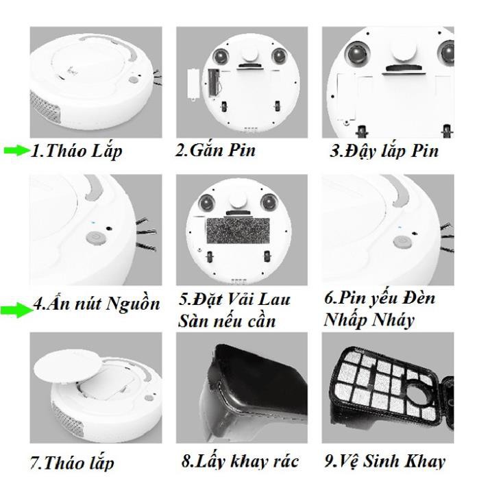 Robot Hút Bụi Thông Minh- Máy Lau Nhà Hút Bụi START Chinh Hãng Loại to