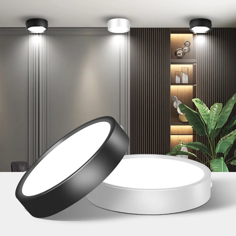 Đèn ốp trần led nổi viền đen 6W, 12W, 18W, 24W vuông/tròn