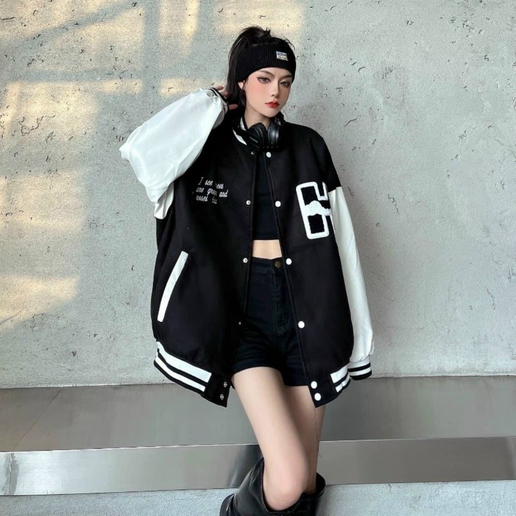 Áo Khoác Bomber Unisex Cao Cấp  ❤️ CHÍNH HÃNG ❤️  Áo Khoác Bomber Local Brand Chữ H Nam Nữ Thời Trang 2 Màu