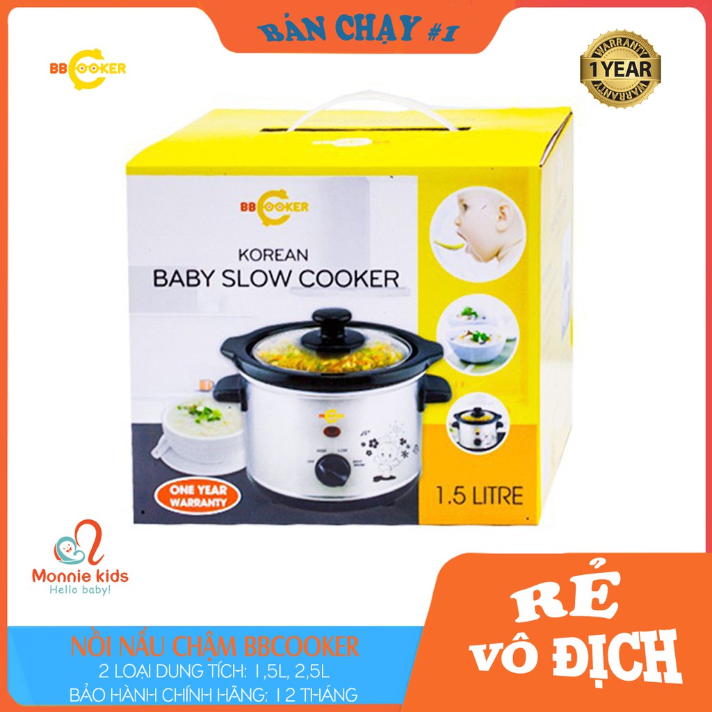 NỒI NẤU CHÁO CHẬM BBCOOKER HÀN QUỐC 1,5L/2,5L