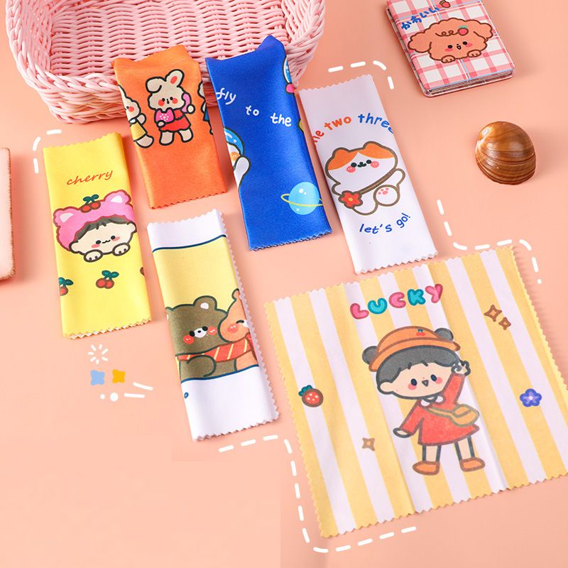 <Video Review> Khăn Lau Mắt Kính Lau Điện Thoại Đa Năng Hình Gấu Hoạt Hình Dễ Thương Phong Cách Hàn Quốc Chùi Khô D021