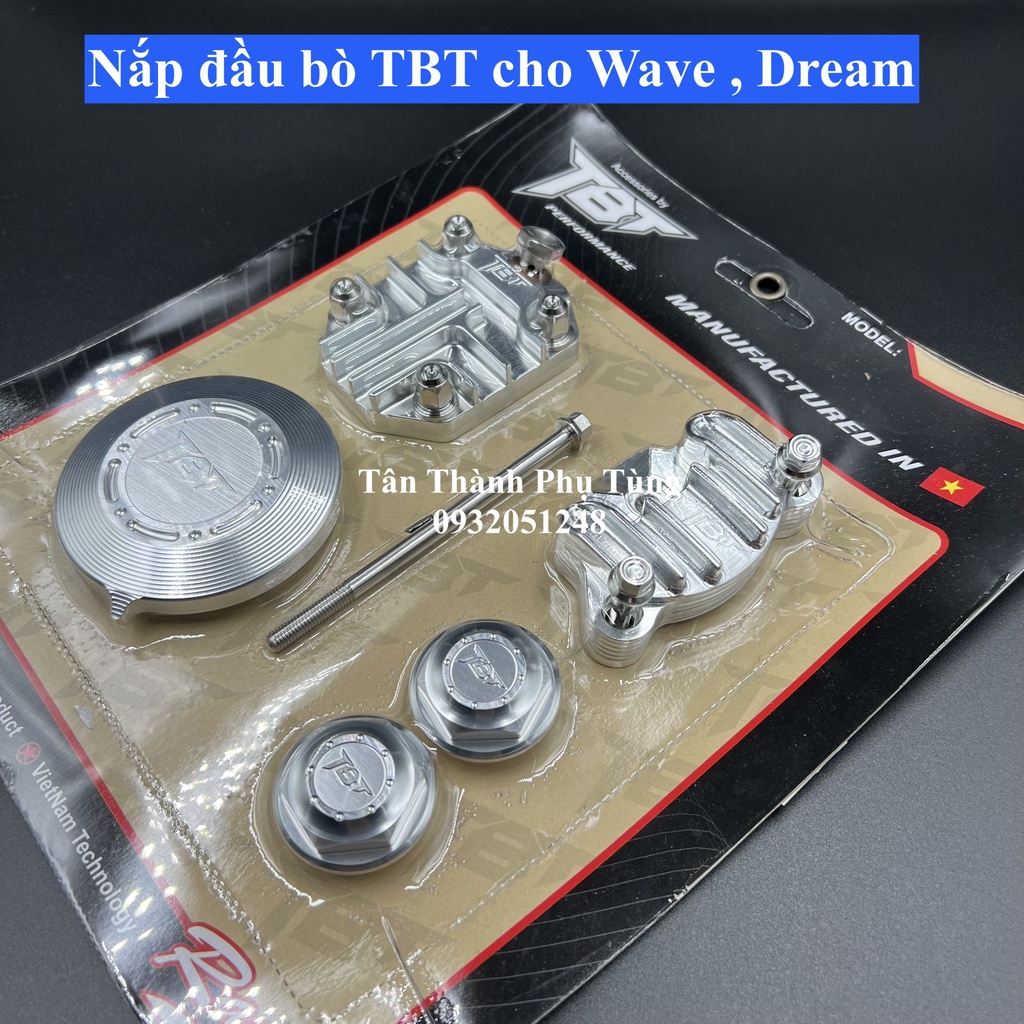 Nắp đầu bò TBT cho Wave , Dream nhôm nguyên khối mẫu V2