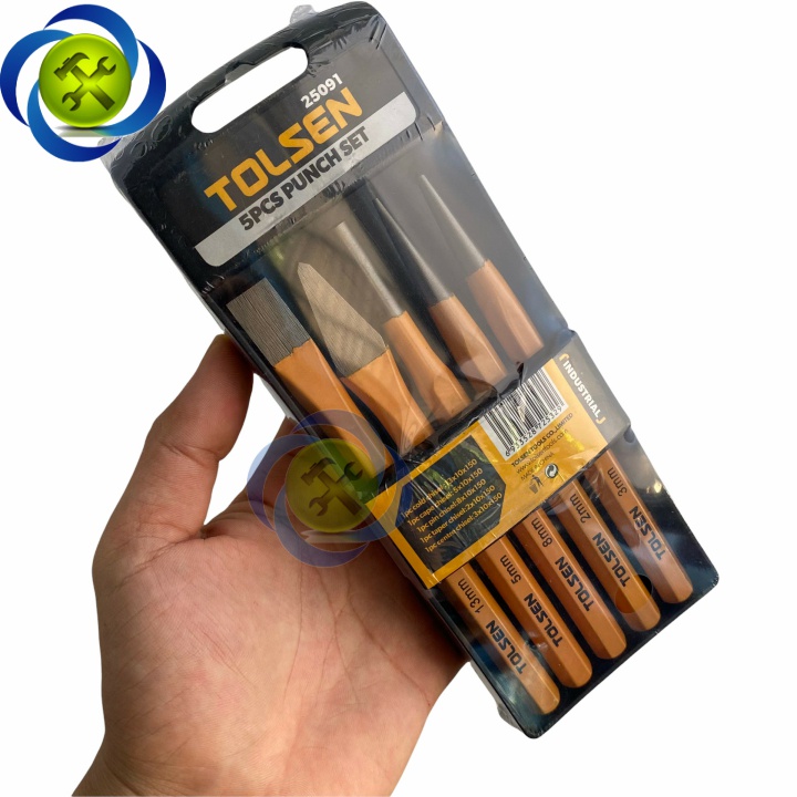 Đục đột sắt Tolsen 25091 có 5 chi tiết