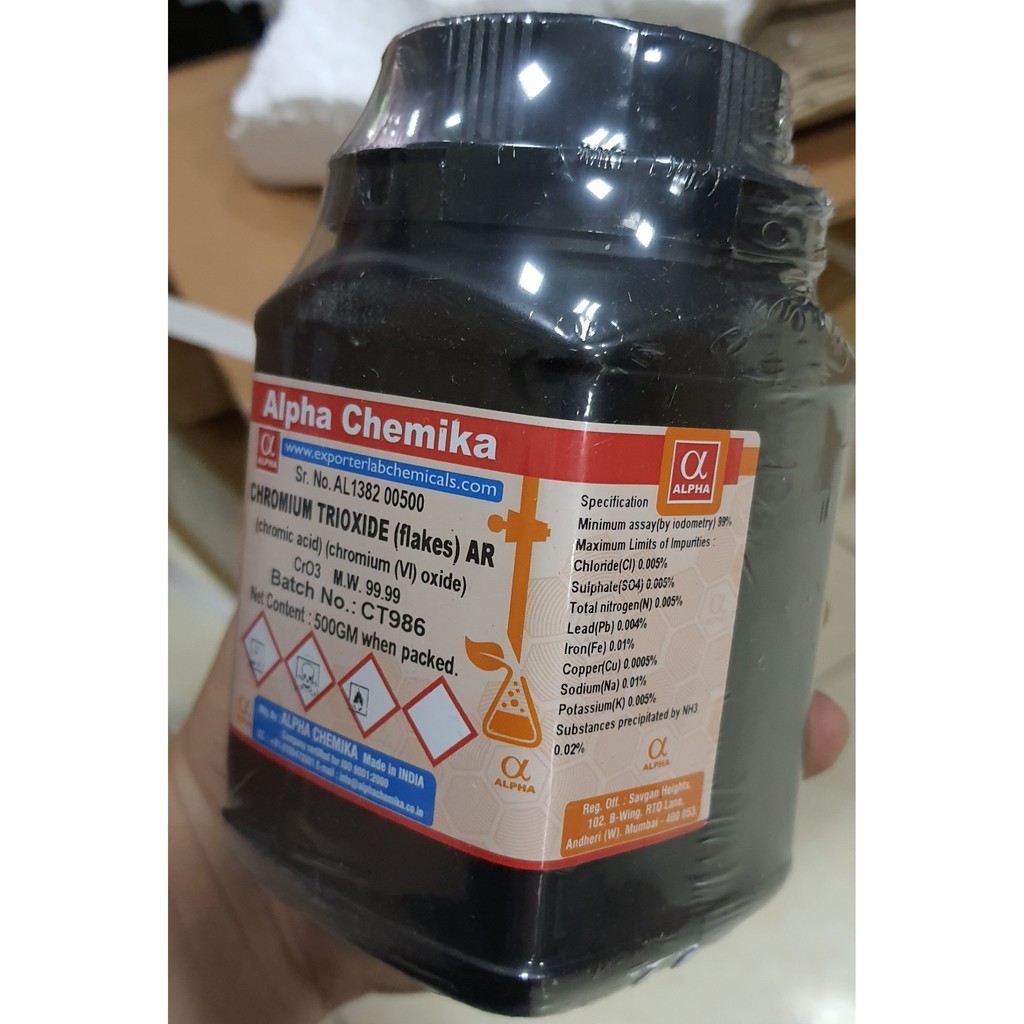 [HÀNG ẤN ĐỘ] Hóa chất CHROMIUM TRIOXIDE thí nghiệm CAS 1333-82-0