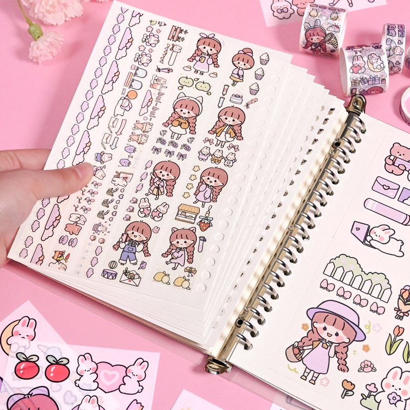 Giấy Chiết Sticker Washi Lưu Trữ Hình Dán Ruột Sổ Còng A5 B5 Dụng Cụ Bullet Journal VPBL7