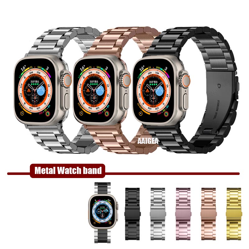 Dây Đeo Inox Cho Đồng Hồ Thông Minh Apple Watch 49mm 45mm 41mm 44mm 40mm