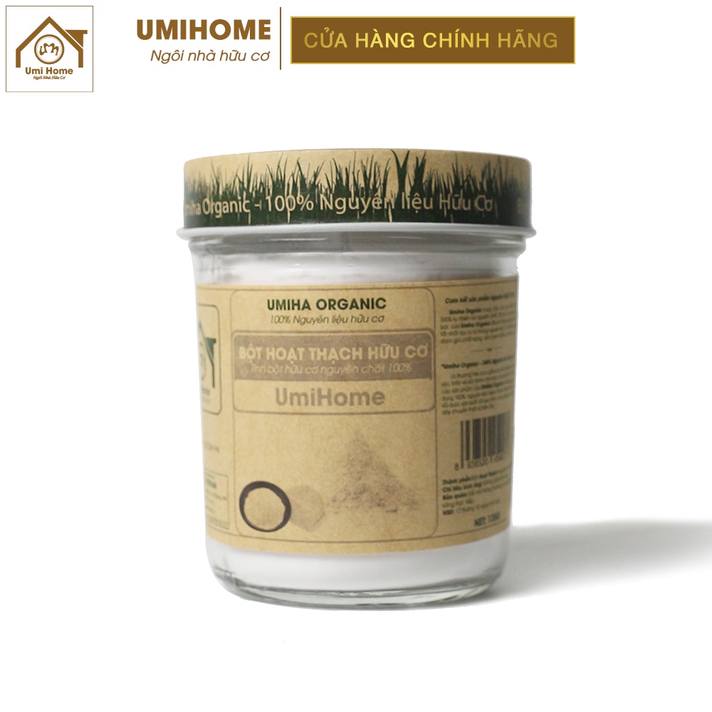 Bột đắp mặt Hoạt Thạch nguyên chất UMIHOME 135g dưỡng trắng, thải độc ngừa rôm sảy cho da