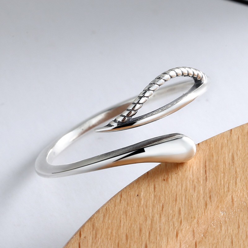 Nhẫn nữ bạc Bibi silver đính đá có thể điều chỉnh size - Nhẫn cỏ xinh xắn mã N002456