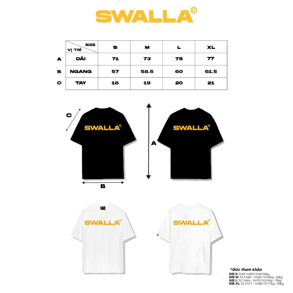 Áo thun unisex SWALLA PANTONE 100% PREMIUM COTTON - LOCAL BRAND chính hãng