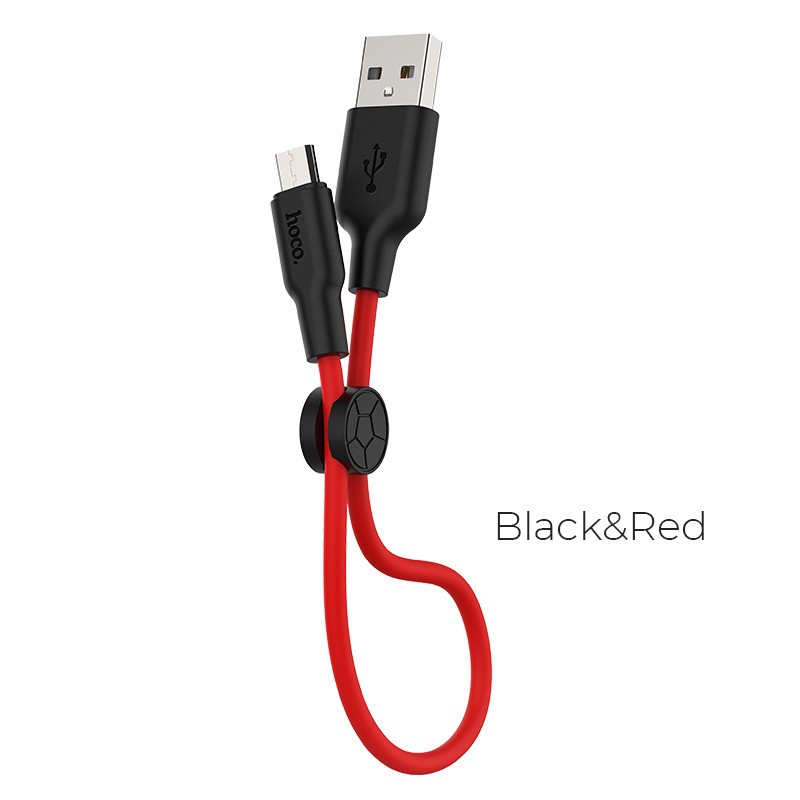 [25CM] Cáp Sạc MICRO USB Hoco X21 Plus Dài 25CM Dây Silicon Mềm Dẻo Chống Cháy - BH 1 Năm - Hưng Long PC