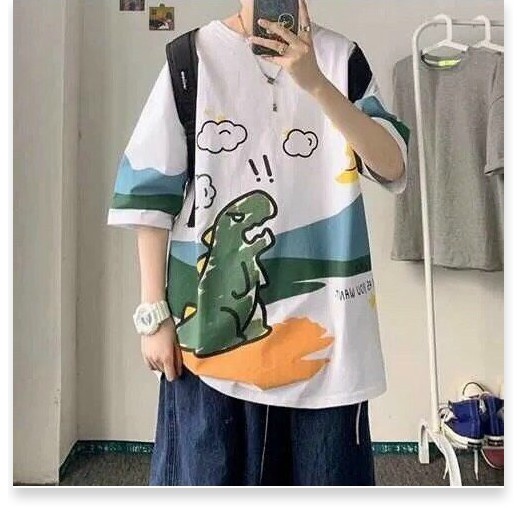 Áo thun tay lỡ form rộng KHỦNG LONG CỰC ĐẸP HOT HÈ TREND 2021 KOKO MI STORE