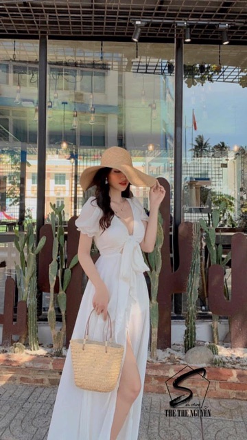 [FREESHIP] Đầm Maxi Trắng Vàng Váy Maxi Đi Biển | BigBuy360 - bigbuy360.vn