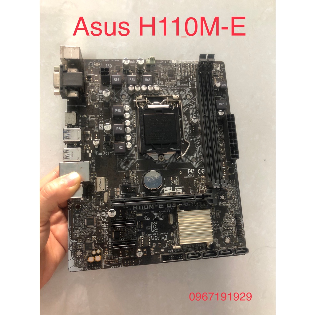 Chính hãng - Mainboard Asus H110M-E. Hàng 2nd, bảo hành 1 tháng.