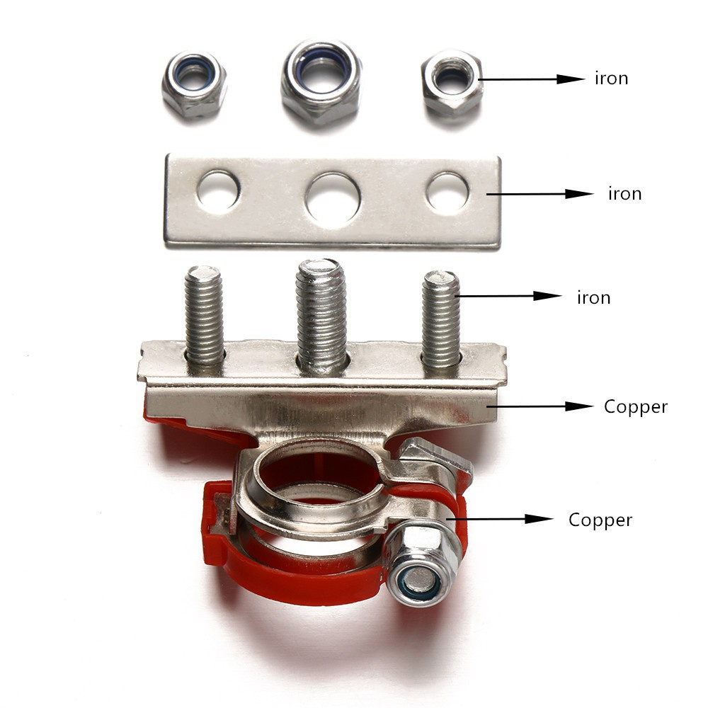 LETTER🌟 2pcs Motorhome Connectors Car 3 Way Battery Terminals Van 12V Kit Caravan Clamps