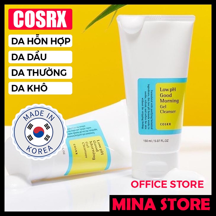 Sữa Rửa Mặt Cosrx Low PH Good Morning Gel Cleanser Dạng Gel Chiết Từ Dầu Cây Trà, Da Mụn, Da Khô
