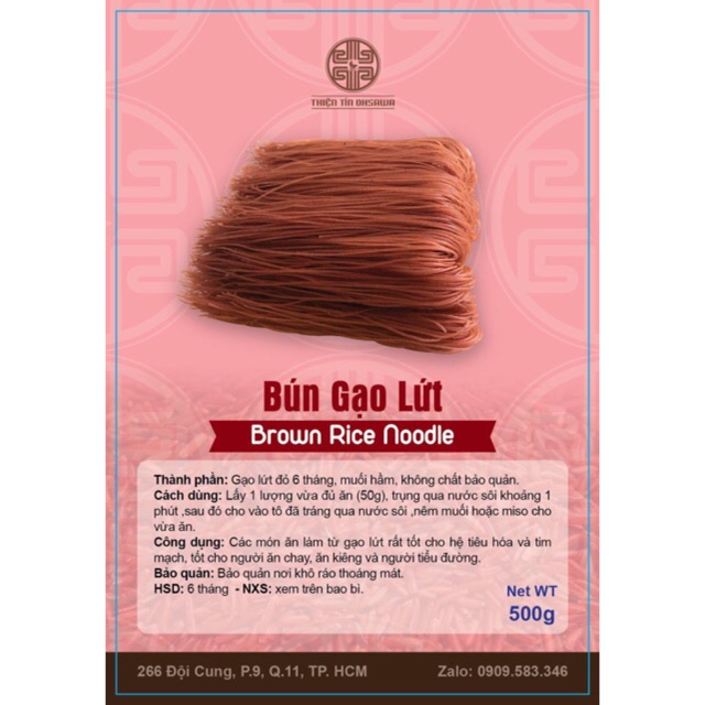Bún gạo lứt đỏ gói 500g