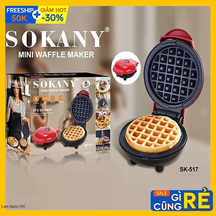 [Mã ELHADEV giảm 4% đơn 300K] Bếp làm bánh bông lan, bánh waffle Sokany Mini