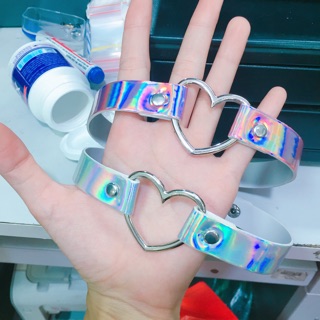Vòng cổ chocker Hologram trái tim/ chocker