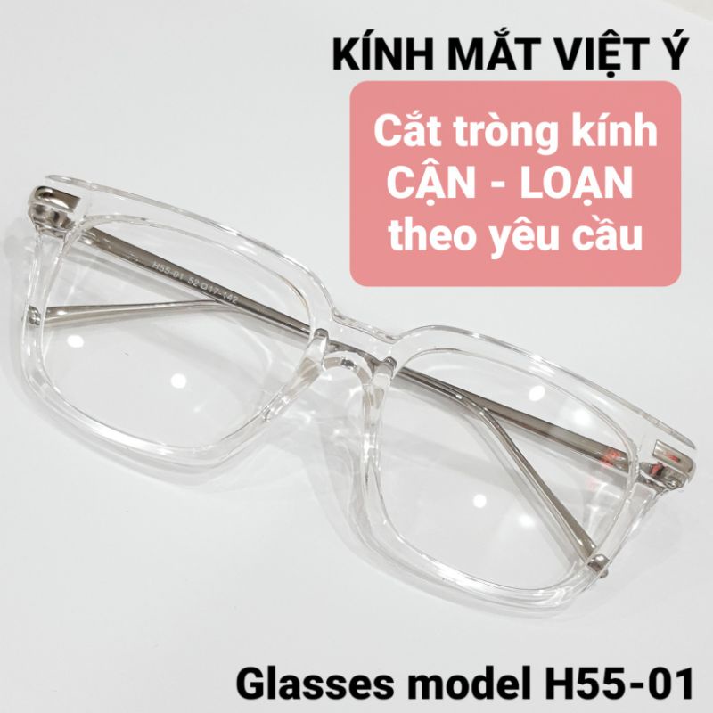 Gọng kính trong suốt unisex nhựa cứng càng kim loại , kiểu dáng mắt vuông , 2 màu càng cơ bản - 0004