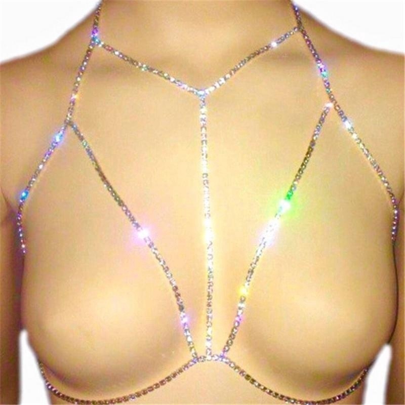 Chuỗi dây đeo trang trí cơ thể đính kim cương giả phong cách quyến rũ dành cho nữ