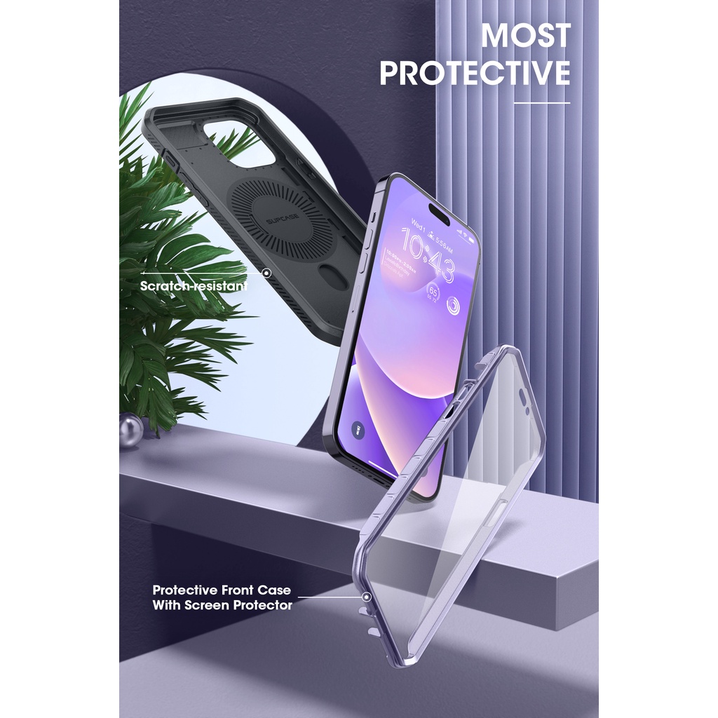 Ốp Điện Thoại Phủ Toàn Diện Tích Hợp Kẹp Và Dây Đai Bảo Vệ Màn Hình Cho iPhone 14 Pro Max 6.7