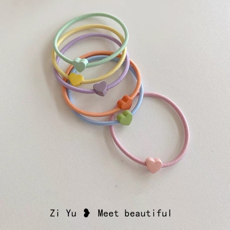 Combo 10c Chun Buộc Tóc Trái Tim Màu Pastel Xinh Xỉu