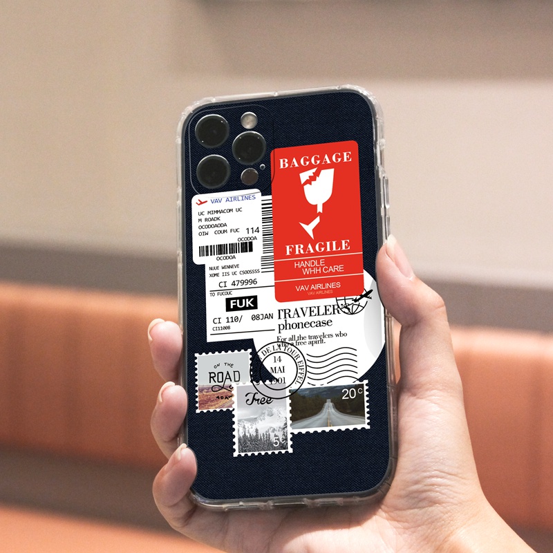 Ốp lưng iphone Ốp điện thoại Suntaiho TPU trong suốt viền vuông hình tấm vé cho IPhone 13 12 11 Pro Max X Xs Max XR 8 7 6 6S Plus
