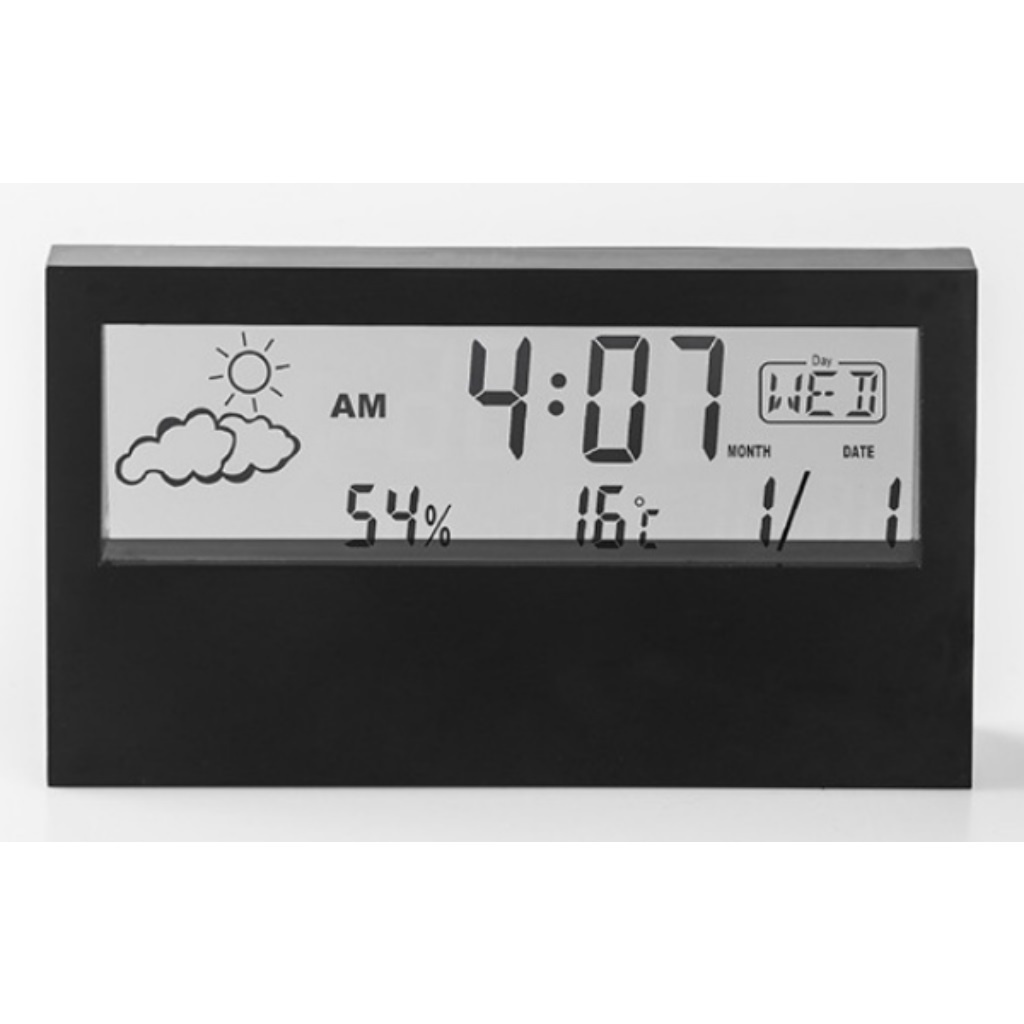 Đồng hồ để bàn điện tử, đồng hồ báo thức led đo nhiệt độ độ ẩm hiển thị ngày tháng thời tiết Kaka Decor