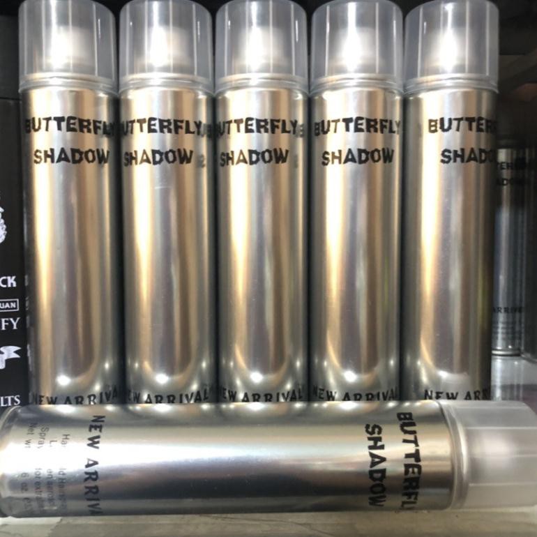 Gôm Xịt Tóc BUTTERFLY SHADOW 11.4 Oz Gôm Bạc 150ml / 320ml / 600ml tạo kiểu tóc nam nữ và keo giữ nếp