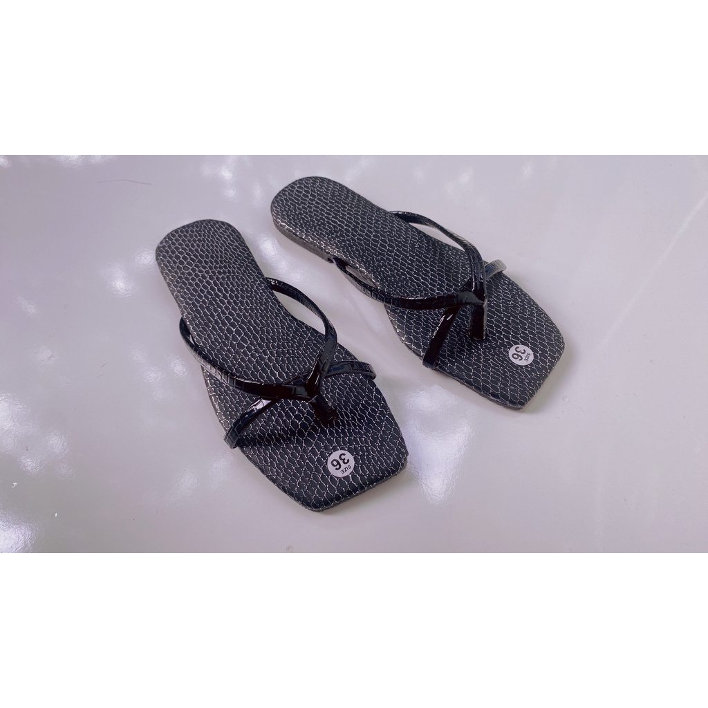 Dép xỏ ngón đi biển, da rằn ri, thiết kế độc đáo, sang chảnh - 1000045