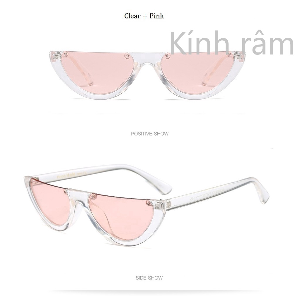 Cool Trendy Half Frame Cat Eye Sunglasses Women Fashion