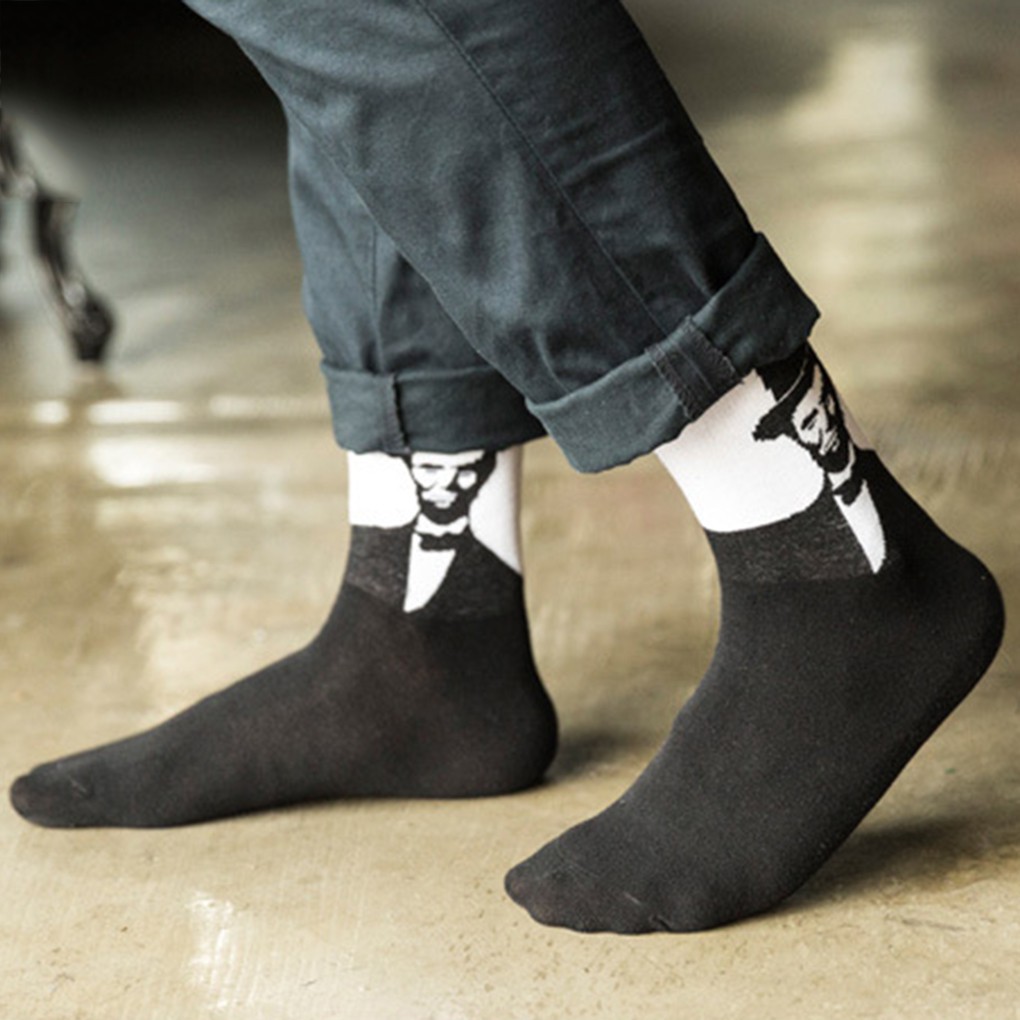 Tất cotton nam cổ cao hình người đàn ông độc đáo