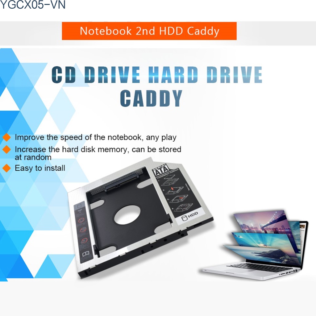 Hộp Đựng Ổ Cứng Hdd 12.7mm / 9.5mm Sata 3.0 Hd Ssd Cho Laptop Cd-Rom