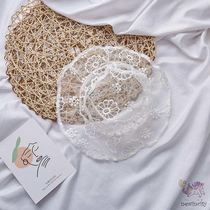 Mũ Đi Biển Phối Lưới Thoáng Khí Kiểu Hàn Quốc Dễ Thương Cho Bé Gái