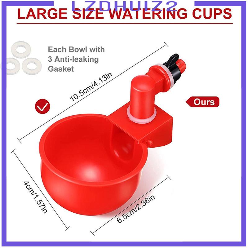 Set 6 Cốc Đựng Nước Uống Chống Rò Rỉ Cho Gà Vịt