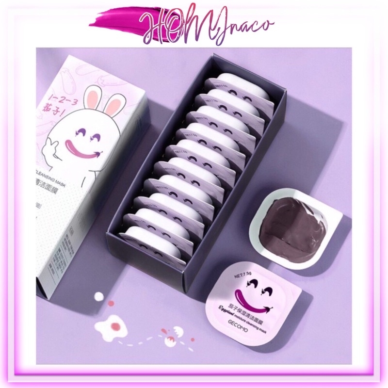 Set hộp 8 vĩ Mặt Nạ Cà Tím Dưỡng Trắng, Ngừa Mụn, Nâng Cơ Giúp Da Sáng