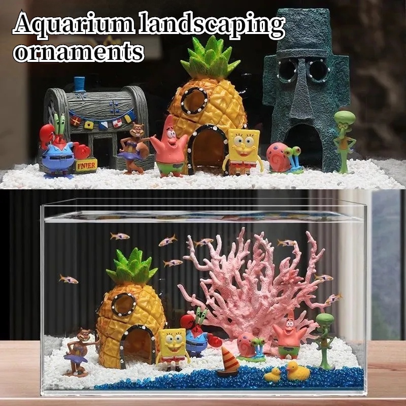 Ngôi Nhà Quả Dứa Bọt Biển Trang Trí Bể Cá