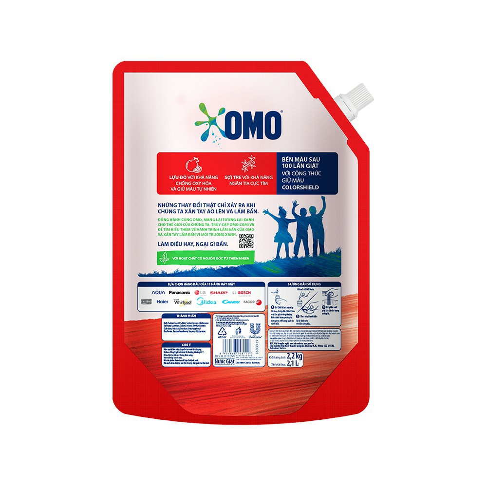 Combo 2 túi Nước Giặt Omo Matic 2.0kg