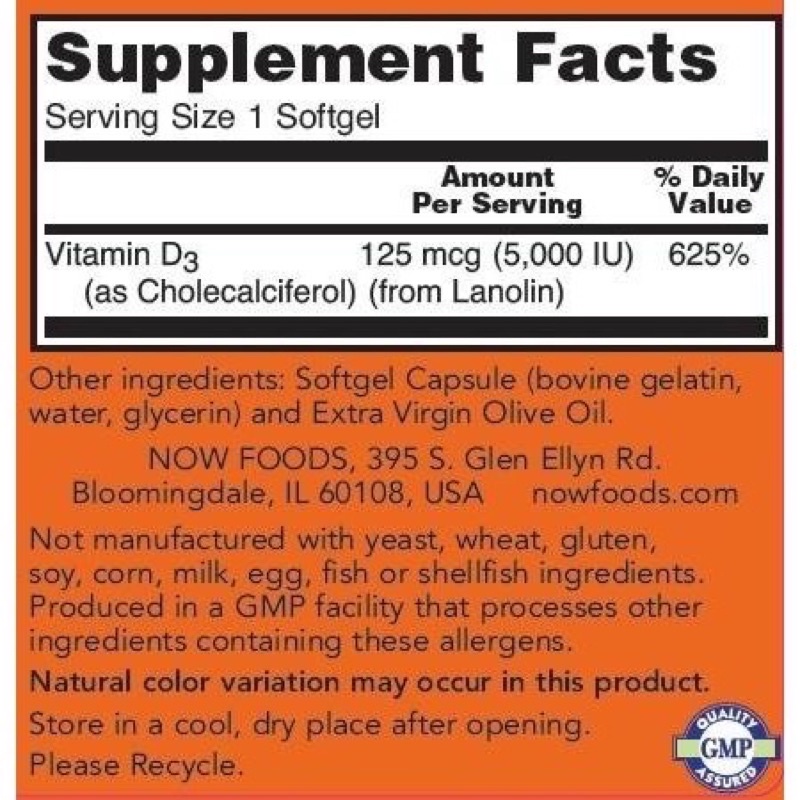 Vitamin D3 | Tăng Sức Đề Kháng Now Vitamin D3 5000IU [120 - 240 Viên] - Chính hãng TẠI WHEYSINHVIEN.COM