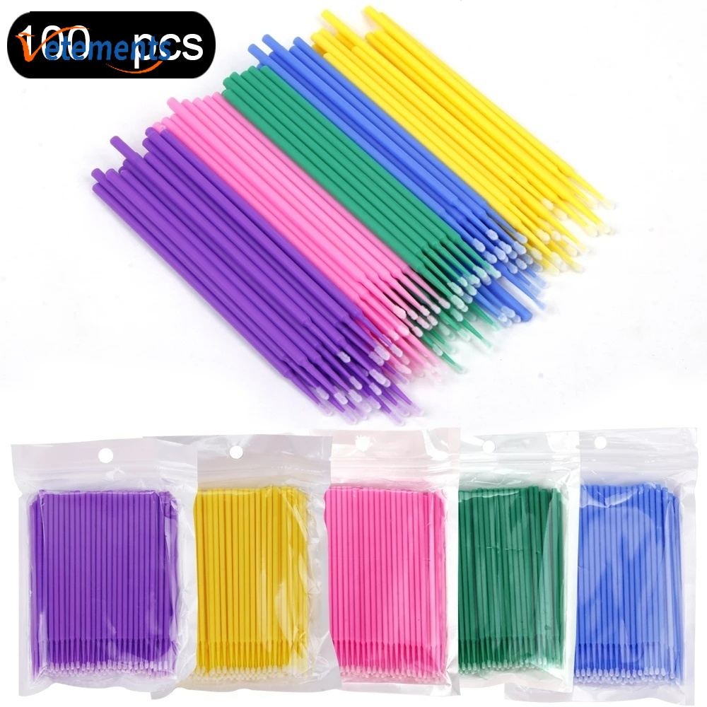 Set 100 Tăm Bông Siêu Nhỏ Dùng Một Lần Để Vệ Sinh Lông Mi Tiện Lợi