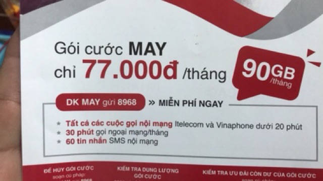 Sim itelecom tài khoản 0đ ch