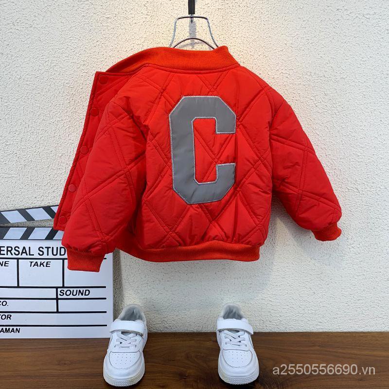 Áo Khoác Bóng Chày Lót Cotton Dày Dặn Thời Trang Mùa Đông Mới Cho Bé Trai