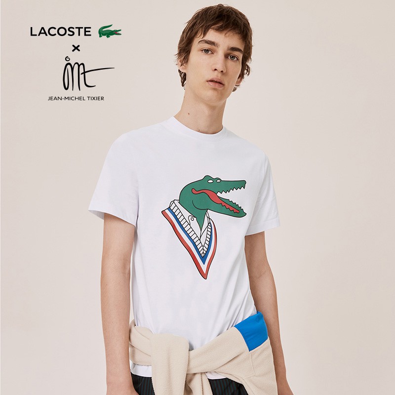 BRANDED Áo Thun In Chữ Lacoste Thời Trang Cho Nam Nữ X Jean-Michel Tixier Co-Breded Phong Cách Cá Tính Th0413N